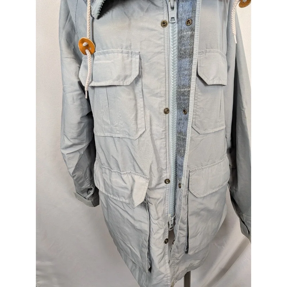 Vintage Mountain Trails Parka Large Blue Gorpcore Wool Lined‎ Field Jacket 80s